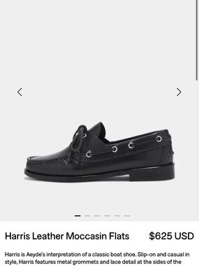 Aeyde Harris Leather Moccasin Flats - Black